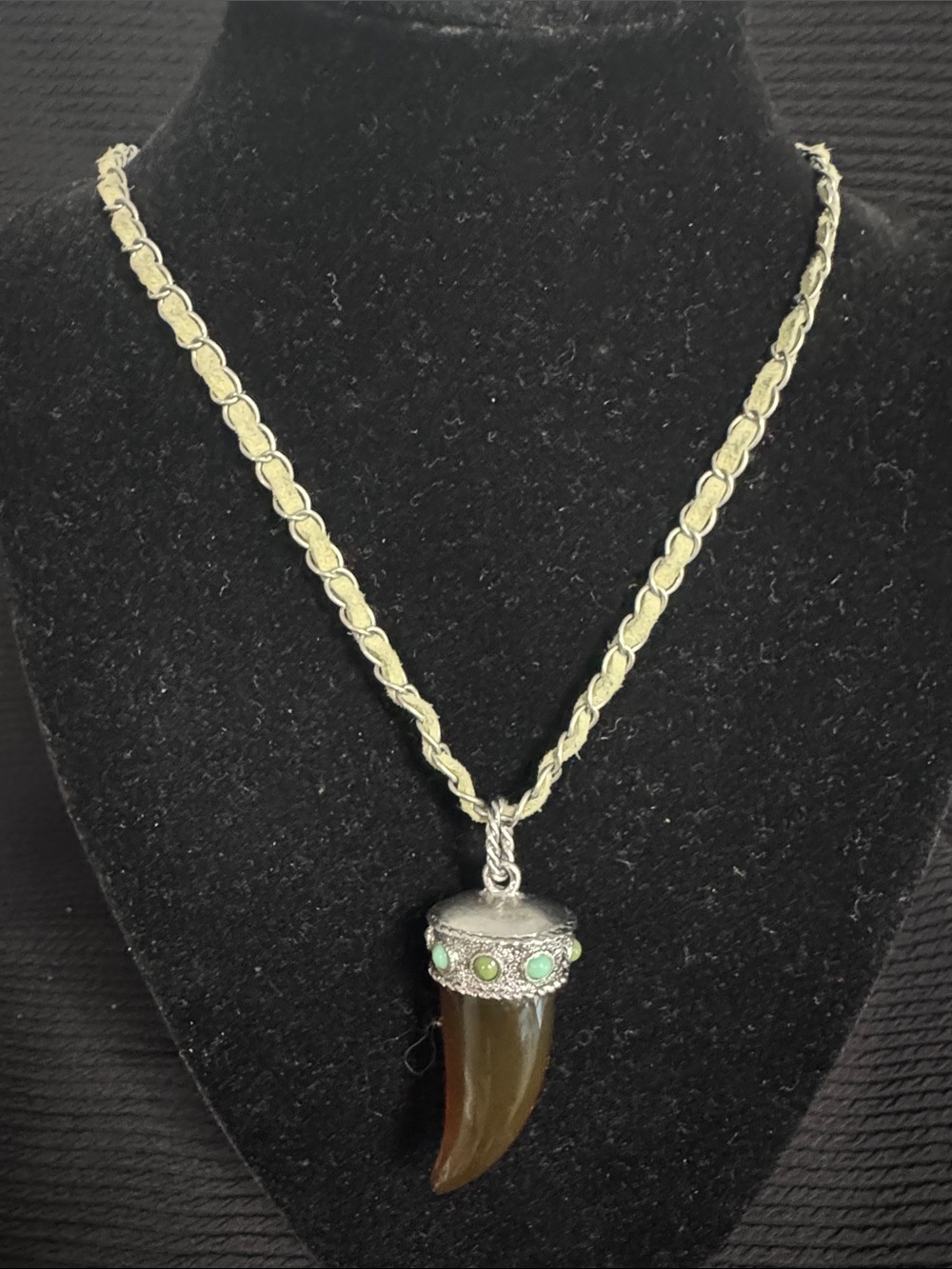 Lia Sophia Horn Charm necklace. 26-38in